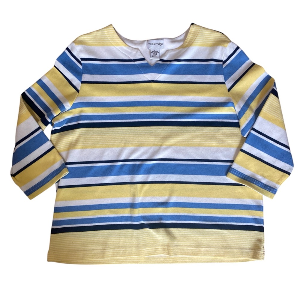 Women’s  Striped Shirt in Blue and Yellow